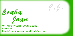 csaba joan business card